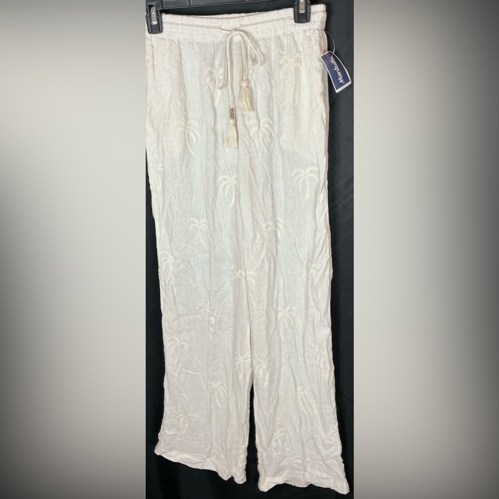 Blue Island Ivory Pants with Mandala Pattern